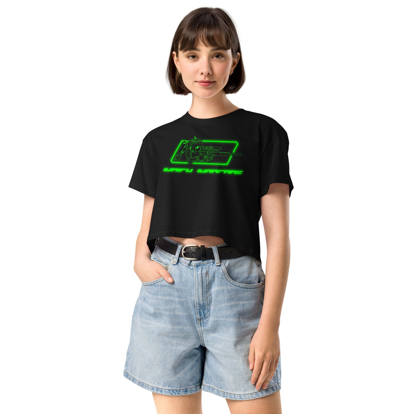 Waifu Warfare Y2K Sniper Anime Crop Top